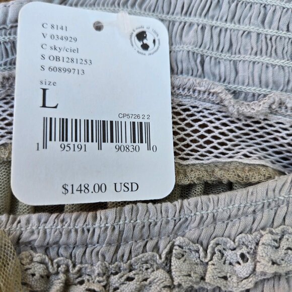 Free People Blue and Gray Embroidered Bodysuit - Picture 7 of 10